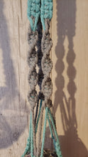 Load image into Gallery viewer, Boho Aqua & Gray or Aqua & Cream Plant Hanger