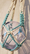 Load image into Gallery viewer, Boho Aqua & Gray or Aqua & Cream Plant Hanger