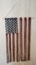 Load image into Gallery viewer, Red White &amp; Blue Boho Flag Macrame
