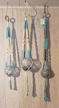 Load image into Gallery viewer, Boho Aqua &amp; Gray or Aqua &amp; Cream Plant Hanger
