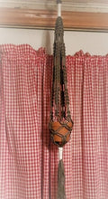 Load image into Gallery viewer, Gray &amp; White Single Planter Macrame Hanger
