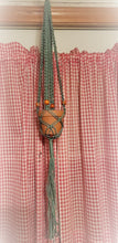 Load image into Gallery viewer, Boho Sage Green Macrame Single Beaded Planter Hanger
